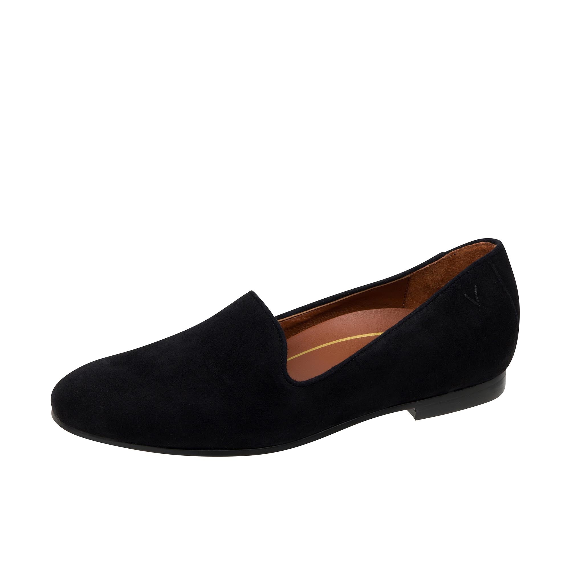 Vionic Womens Willa Slip On Flat Suede Black