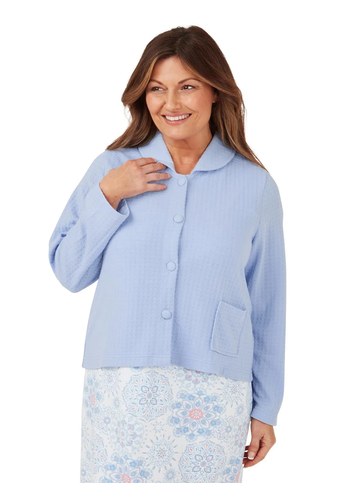 Waffle Bedjacket - Blue