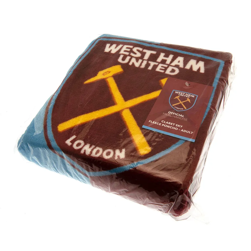 West Ham United FC Poncho Blanket Adults