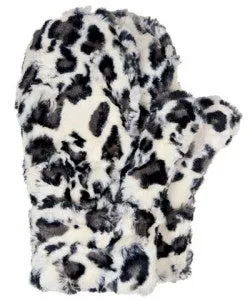 White Jaguar Luxury Faux Fur Mittens