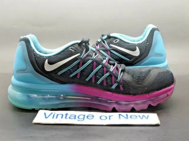 Women's nike air max 2015 black white clearwater running shoes 698903-004 sz 6.5