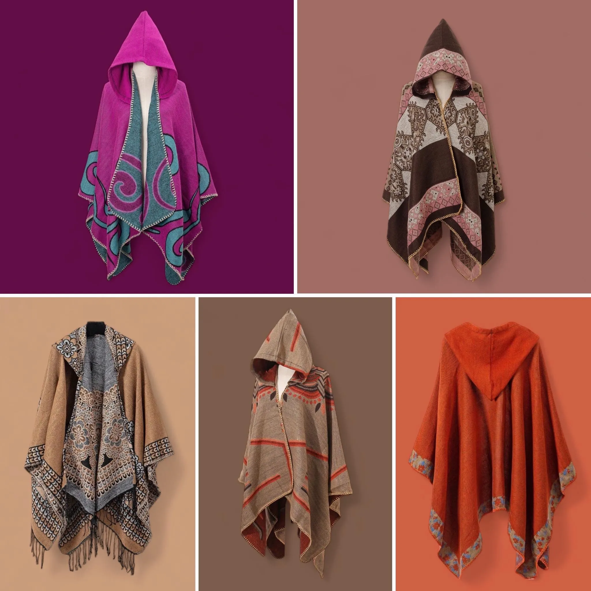 WRAP Boho Hooded Cloak Cape