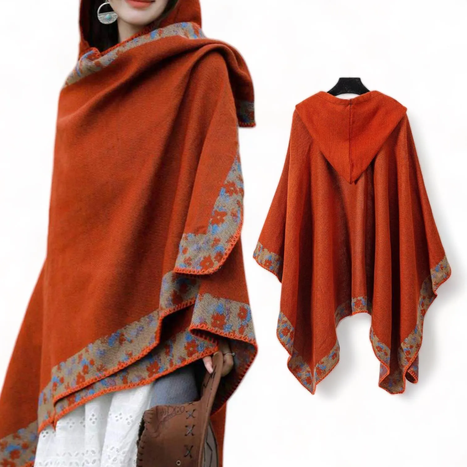 WRAP Boho Hooded Cloak Cape