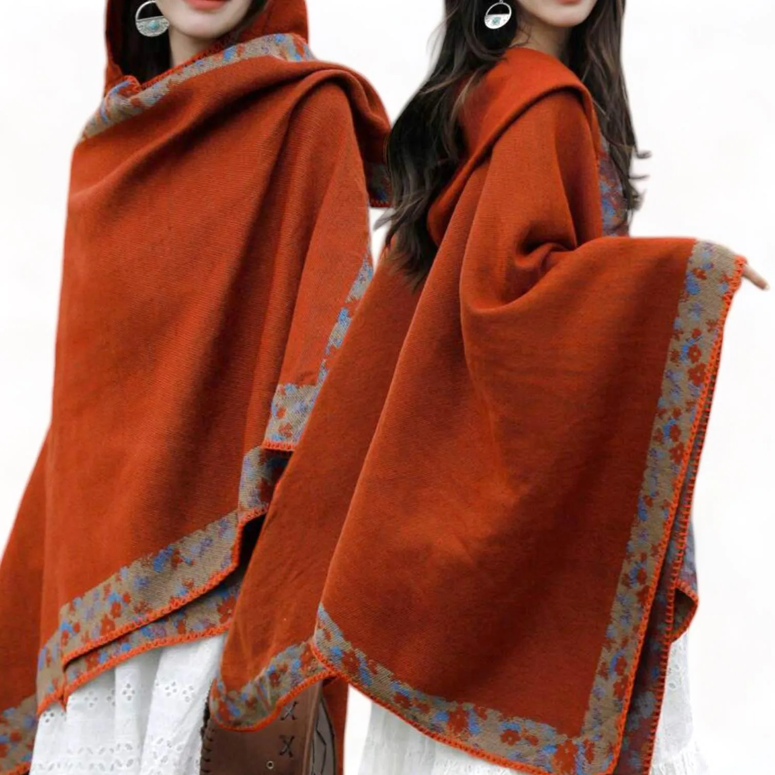 WRAP Boho Hooded Cloak Cape