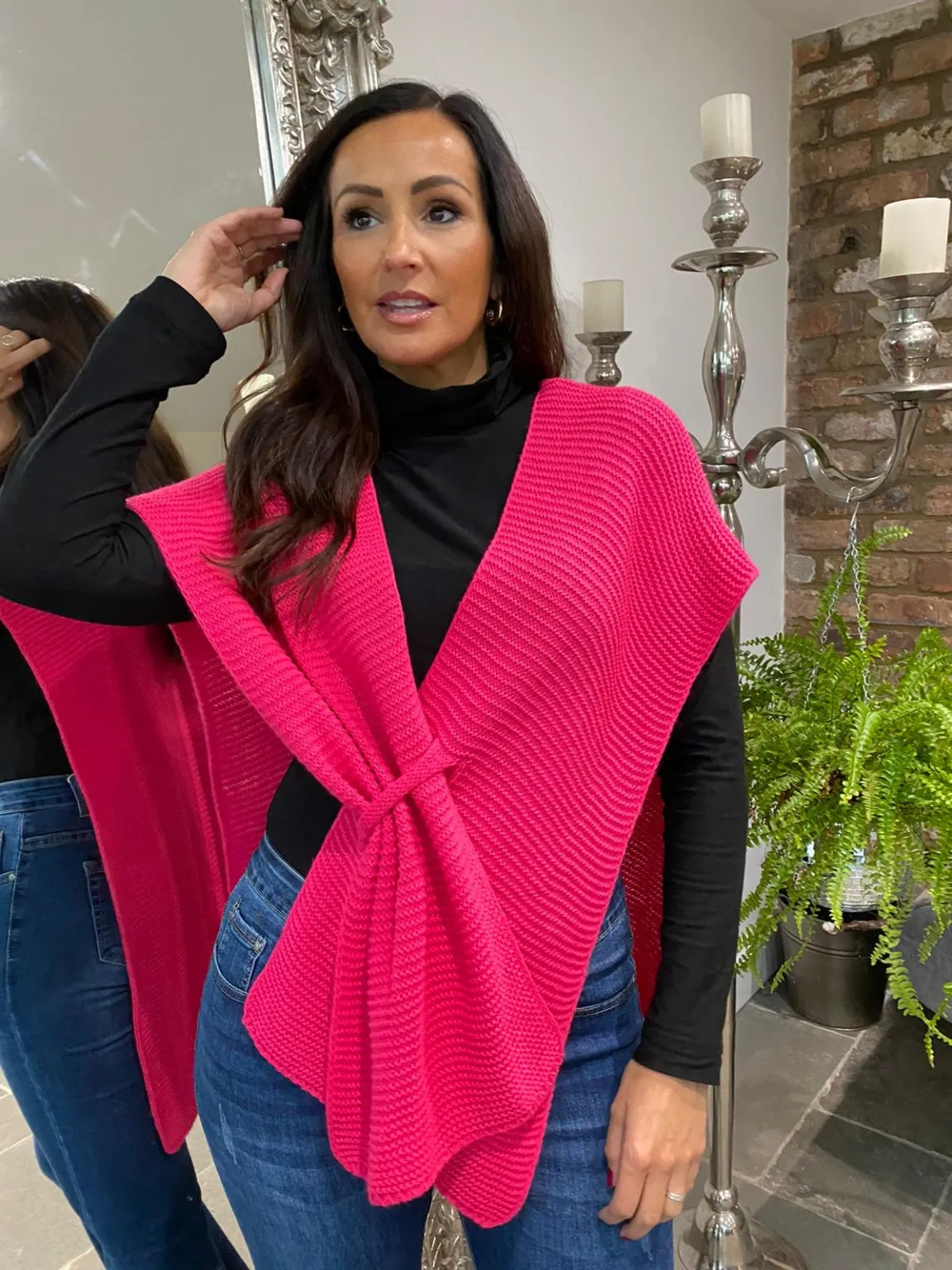 Wrap Over Knitted Poncho Addie