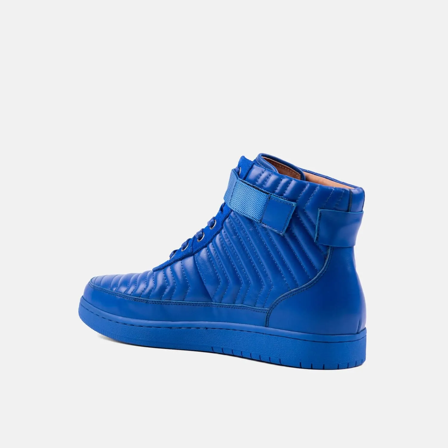 Yesler Brilliant Blue Leather High Top Sneakers